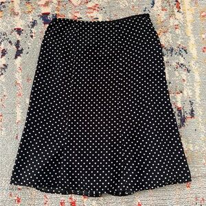 Evan Picone Black Skirt with White Dots
